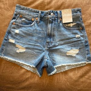 Ladies NWT Madewell Relaxed Denim Cut Off Shorts Size 25